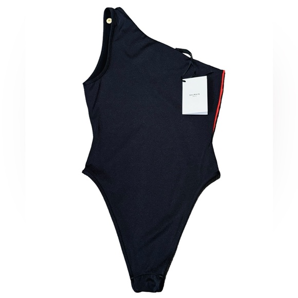 BALMAIN***Sequined Assymetrical One-Piece Swimsuit***US 4 $640 - Picture 3 of 10
